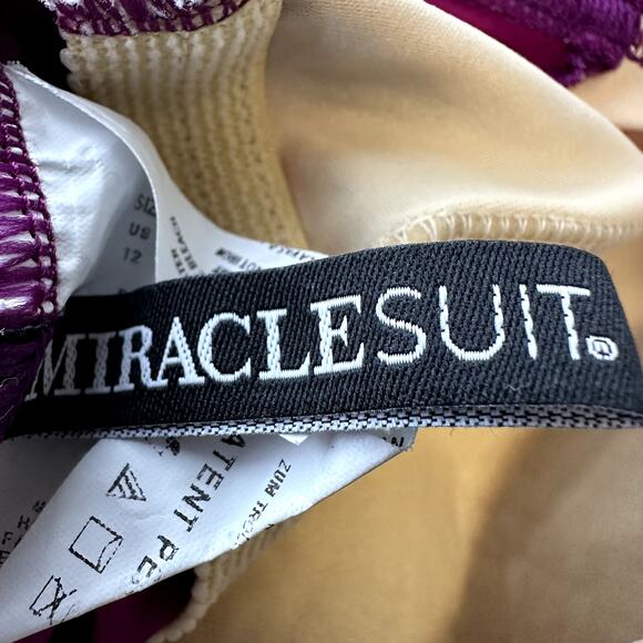 Miraclesuit Wrapsody One Piece Swimwear Bikini V Neck Padded Framboise Purple 12 - Picture 3 of 7